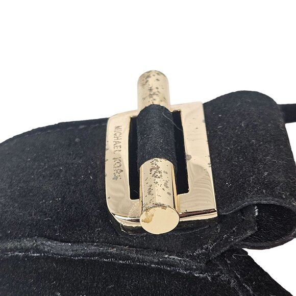 Michael Kors Woman's Black Suede Ballet Flats Minimalist 10M Classic Chic Flaw - Picture 9 of 16